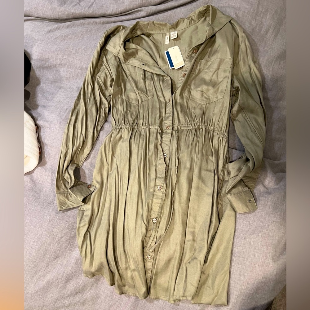 Women’s Japna Green Mini Shirt Dress - size L